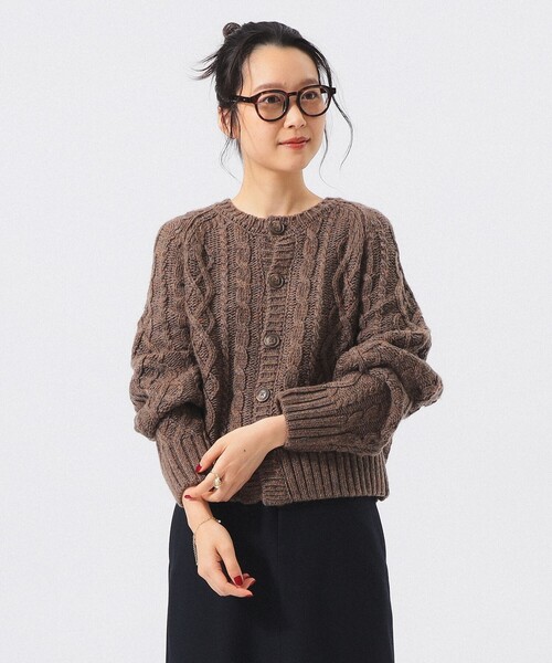 BEAMS BOY(ビームスボーイ)の「カラーネップ アラン カーディガン(ニット/セーター・レディース・レッド/ブラウン/ネイビー・ONE SIZE)」の7枚目の写真