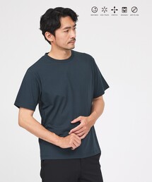 【SMART CLOSET】シルケット天竺 クルーネック 半袖Tシャツ / 接触冷感 / 遮熱