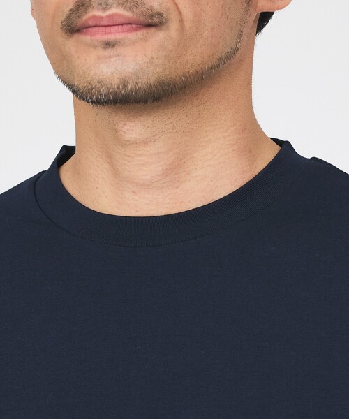 ABAHOUSE GRAY（アバハウスグレイ）の「【SMART CLOSET】シルケット天竺 クルーネック 半袖Tシャツ / 接触冷感 / 遮熱（Tシャツ/カットソー・メンズ・ネイビー/ブラック/ホワイト/グレイッシュベージュ/グリーン・44/46/48/50）」の9枚目の写真