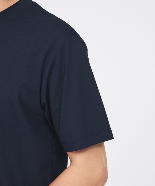 ABAHOUSE GRAY（アバハウスグレイ）の「【SMART CLOSET】シルケット天竺 クルーネック 半袖Tシャツ / 接触冷感 / 遮熱（Tシャツ/カットソー・メンズ・ネイビー/ブラック/ホワイト/グレイッシュベージュ/グリーン・44/46/48/50）」の10枚目の写真