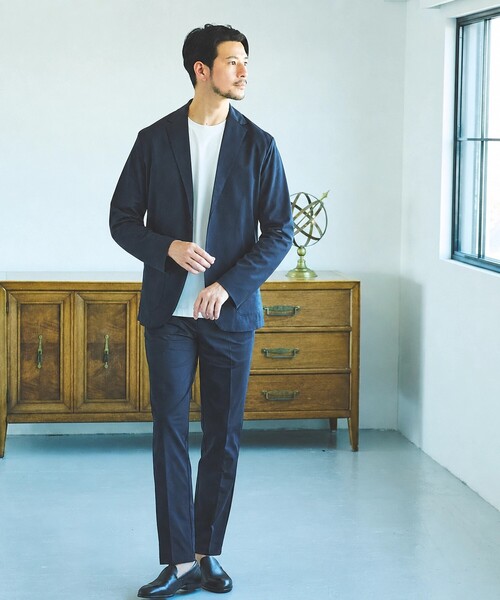 ABAHOUSE GRAY（アバハウスグレイ）の「【SMART CLOSET】シルケット天竺 クルーネック 半袖Tシャツ / 接触冷感 / 遮熱（Tシャツ/カットソー・メンズ・ネイビー/ブラック/ホワイト/グレイッシュベージュ/グリーン・44/46/48/50）」の18枚目の写真