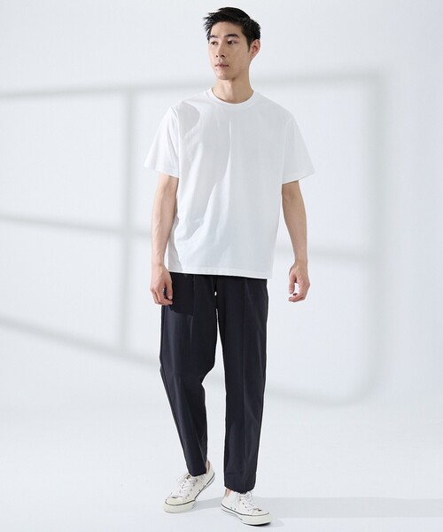 ABAHOUSE GRAY（アバハウスグレイ）の「【SMART CLOSET】シルケット天竺 クルーネック 半袖Tシャツ / 接触冷感 / 遮熱（Tシャツ/カットソー・メンズ・ネイビー/ブラック/ホワイト/グレイッシュベージュ/グリーン・44/46/48/50）」の20枚目の写真