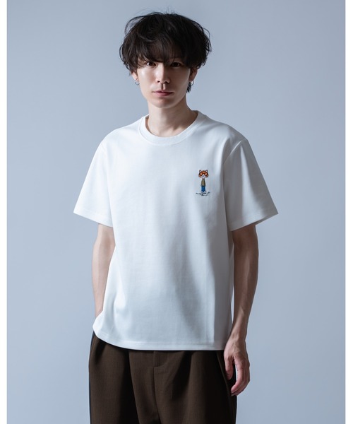 Crownor（クラウノアー）の「丸眼鏡キャットグラフィック 半袖Tシャツ（Tシャツ/カットソー・メンズ・ホワイト/ピンク/ブラック・LARGE/MEDIUM）」の4枚目の写真