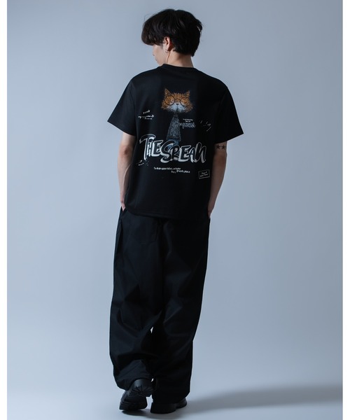 Crownor（クラウノアー）の「丸眼鏡キャットグラフィック 半袖Tシャツ（Tシャツ/カットソー・メンズ・ホワイト/ピンク/ブラック・LARGE/MEDIUM）」の14枚目の写真