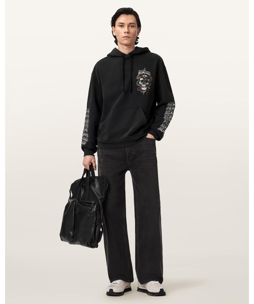 ALLSAINTS(オールセインツ)の「ARAKNID LONG SLEEVE COTTON HOODIE | ARAKNID 長袖 コットン フーディー(パーカー・メンズ・ブラック・S/M/L/XS)」の11枚目の写真