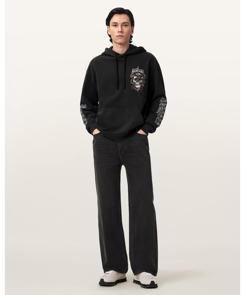 ALLSAINTS(オールセインツ)の「ARAKNID LONG SLEEVE COTTON HOODIE | ARAKNID 長袖 コットン フーディー(パーカー・メンズ・ブラック・S/M/L/XS)」の9枚目の写真