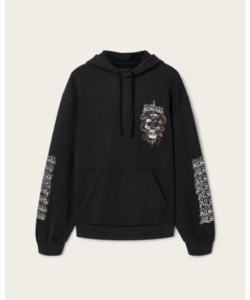 ALLSAINTS(オールセインツ)の「ARAKNID LONG SLEEVE COTTON HOODIE | ARAKNID 長袖 コットン フーディー(パーカー・メンズ・ブラック・S/M/L/XS)」の5枚目の写真