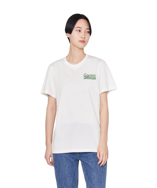 GANNI（ガニー）の「GANNI / ガニー：【レディース】Thin Jersey Loveclub Relaxed T-shirt：T3867[ANN]（Tシャツ/カットソー・レディース・ホワイト・S）」の5枚目の写真
