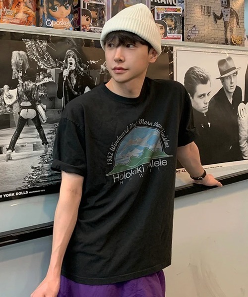 NOWLE(ノウル)の「【NOWLE】80sヴィンテージライク ハワイグラフィック プリント 半袖 Tシャツ(Tシャツ/カットソー・メンズ・ブラック・LARGE/MEDIUM/X-LARGE)」の14枚目の写真