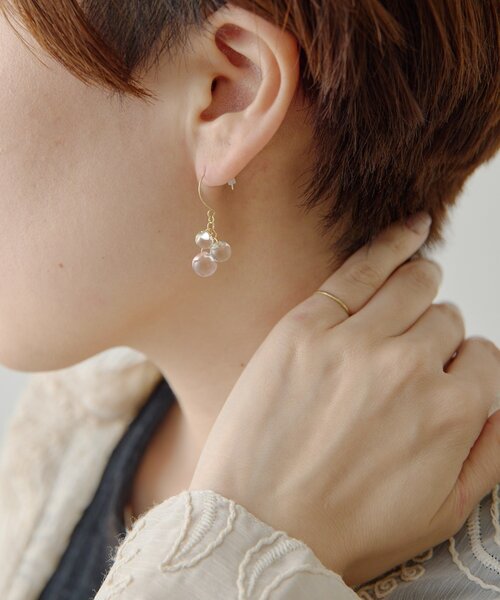 ear PAPILLONNER(イアパピヨネ)の「クリアグラデーションピアス(ピアス(両耳用)・レディース・シルバー/ゴールド・FREE)」の9枚目の写真