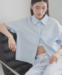 SOEMIN | Purl short sleeve shirt／襟パール付き半袖シャツ(シャツ/ブラウス)