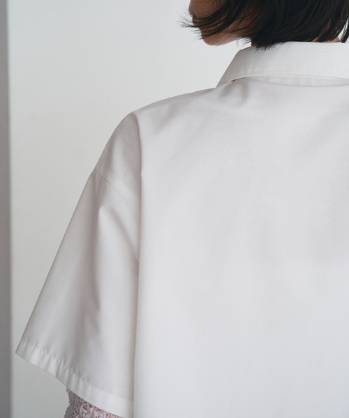 SOEMIN(ソミン)の「Purl short sleeve shirt/襟パール付き半袖シャツ(シャツ/ブラウス・レディース・ホワイト/ブラック/サックスブルー・FREE)」の7枚目の写真