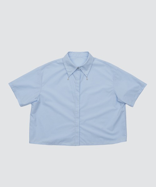 SOEMIN(ソミン)の「Purl short sleeve shirt/襟パール付き半袖シャツ(シャツ/ブラウス・レディース・ホワイト/ブラック/サックスブルー・FREE)」の17枚目の写真
