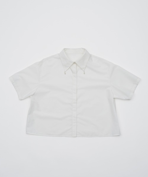 SOEMIN(ソミン)の「Purl short sleeve shirt/襟パール付き半袖シャツ(シャツ/ブラウス・レディース・ホワイト/ブラック/サックスブルー・FREE)」の18枚目の写真