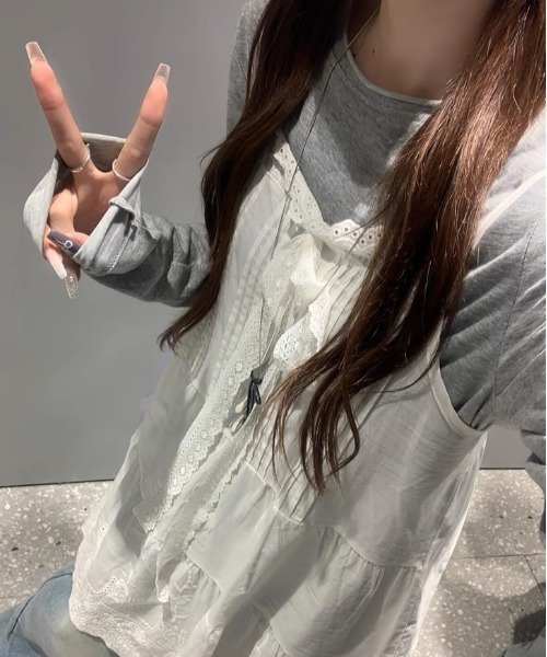 MELT(メルト)の「コットンレースキャミソールワンピース(ワンピース・レディース・ホワイト・FREE)」の9枚目の写真