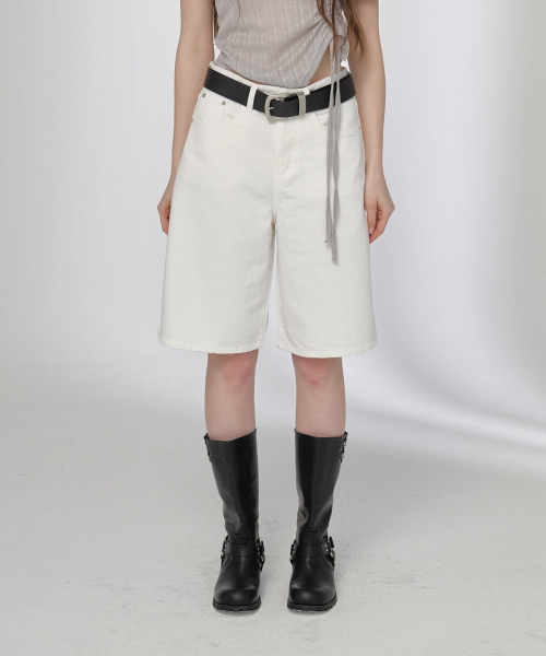 BUTTON UP(ボタンアップ)の「クラシックコットンショートパンツ(2カラー)(その他パンツ・レディース・ブラック/アイボリー・SMALL/MEDIUM/LARGE)」の5枚目の写真