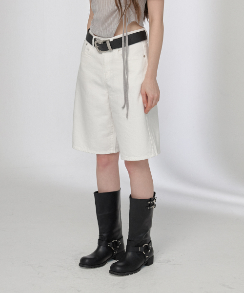 BUTTON UP(ボタンアップ)の「クラシックコットンショートパンツ(2カラー)(その他パンツ・レディース・ブラック/アイボリー・SMALL/MEDIUM/LARGE)」の6枚目の写真
