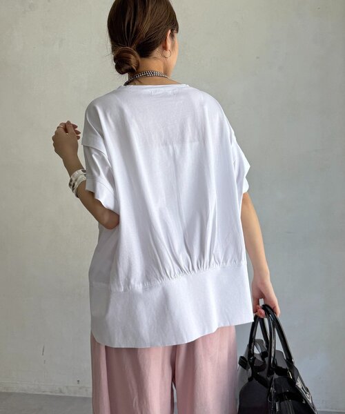 DouDou(ドゥドゥ)の「袖タックカットトップス(Tシャツ/カットソー・レディース・チャコールグレー/ブラック/レッド/オフホワイト・FREE)」の20枚目の写真