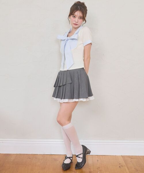 MAJESTIC LEGON(マジェスティックレゴン)の「裾フリルプリーツミニスカパン(スカート・レディース・ベージュ系その他2・MEDIUM)」の8枚目の写真