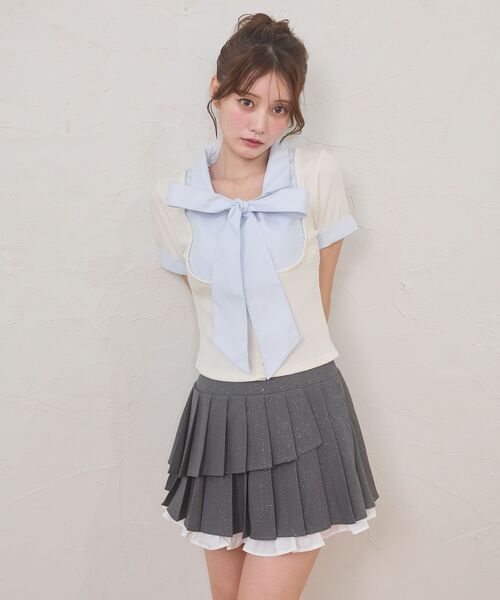 MAJESTIC LEGON(マジェスティックレゴン)の「裾フリルプリーツミニスカパン(スカート・レディース・ベージュ系その他2・MEDIUM)」の10枚目の写真