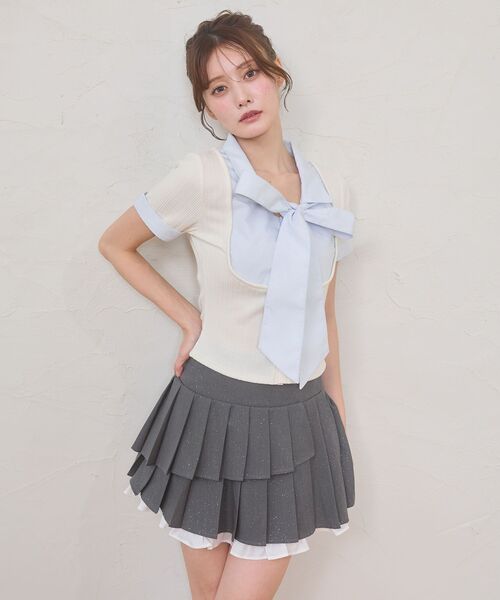 MAJESTIC LEGON(マジェスティックレゴン)の「裾フリルプリーツミニスカパン(スカート・レディース・ベージュ系その他2・MEDIUM)」の11枚目の写真