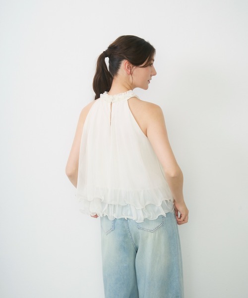 Lunea（ルネア）の「シアーホルターネックトップス / sheer halter-neck top（シャツ/ブラウス・レディース・ピンク/ブルー/アイボリー・FREE）」の12枚目の写真