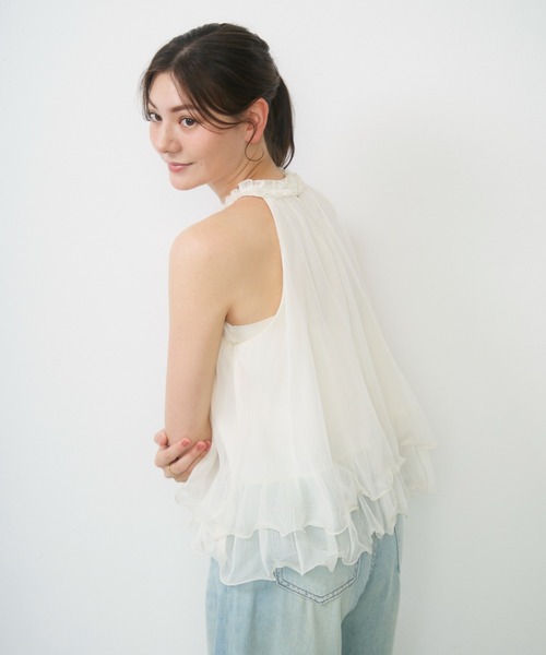 Lunea（ルネア）の「シアーホルターネックトップス / sheer halter-neck top（シャツ/ブラウス・レディース・ピンク/ブルー/アイボリー・FREE）」の17枚目の写真
