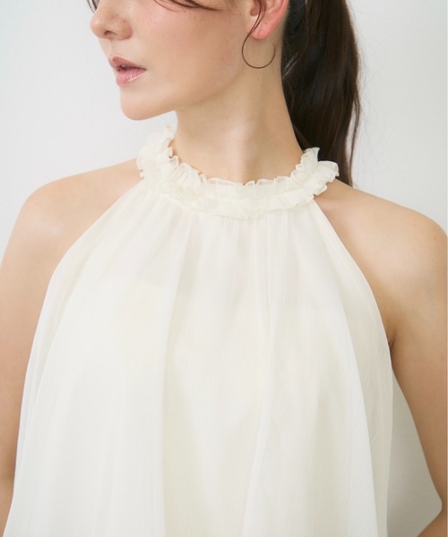 Lunea（ルネア）の「シアーホルターネックトップス / sheer halter-neck top（シャツ/ブラウス・レディース・ピンク/ブルー/アイボリー・FREE）」の13枚目の写真