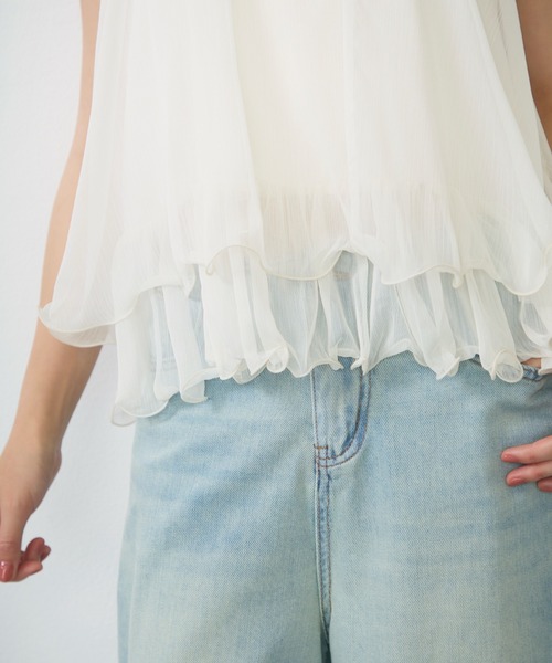 Lunea（ルネア）の「シアーホルターネックトップス / sheer halter-neck top（シャツ/ブラウス・レディース・ピンク/ブルー/アイボリー・FREE）」の16枚目の写真