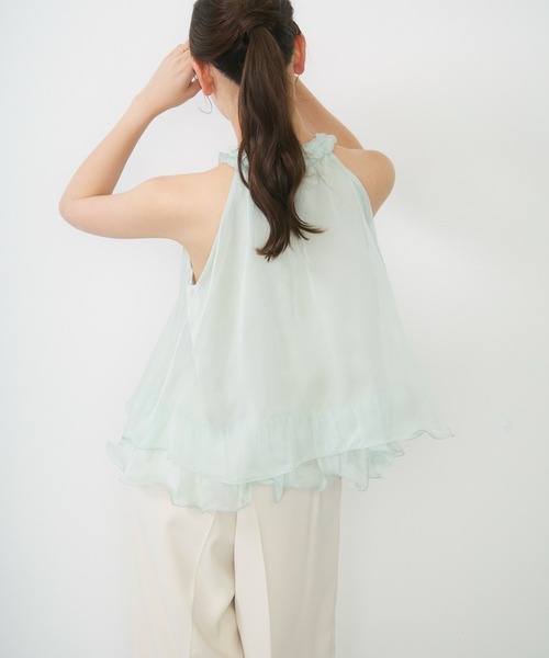 Lunea（ルネア）の「シアーホルターネックトップス / sheer halter-neck top（シャツ/ブラウス・レディース・ピンク/ブルー/アイボリー・FREE）」の10枚目の写真