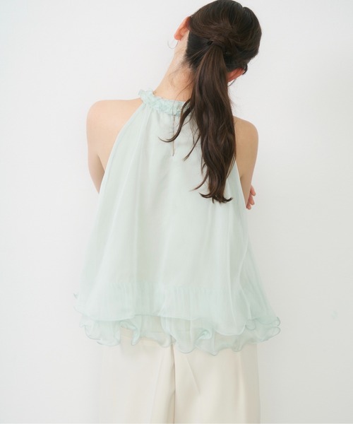 Lunea（ルネア）の「シアーホルターネックトップス / sheer halter-neck top（シャツ/ブラウス・レディース・ピンク/ブルー/アイボリー・FREE）」の11枚目の写真