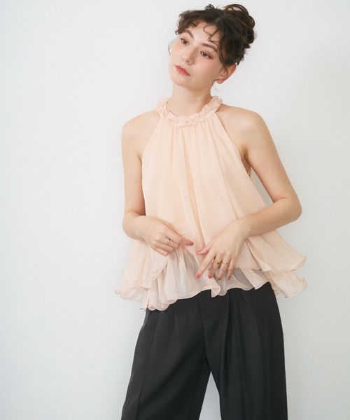 Lunea（ルネア）の「シアーホルターネックトップス / sheer halter-neck top（シャツ/ブラウス・レディース・ピンク/ブルー/アイボリー・FREE）」の19枚目の写真