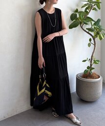 ジャガードティアードワンピース