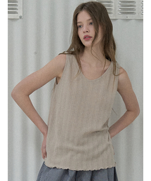 Knit Sleeveless Top - BEIGE