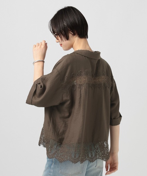 BAYFLOW（ベイフロー）の「[トレンドライク]レースコンビ半袖シャツ（シャツ/ブラウス・レディース・ブラウン/ライトブルー/オフホワイト・FREE）」の17枚目の写真
