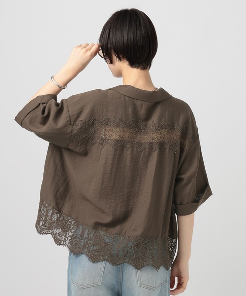 BAYFLOW（ベイフロー）の「[トレンドライク]レースコンビ半袖シャツ（シャツ/ブラウス・レディース・ブラウン/ライトブルー/オフホワイト・FREE）」の18枚目の写真