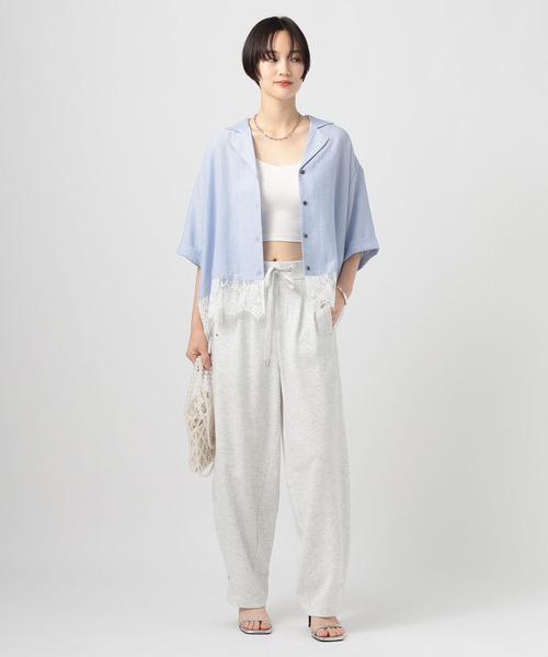 BAYFLOW（ベイフロー）の「[トレンドライク]レースコンビ半袖シャツ（シャツ/ブラウス・レディース・ブラウン/ライトブルー/オフホワイト・FREE）」の19枚目の写真