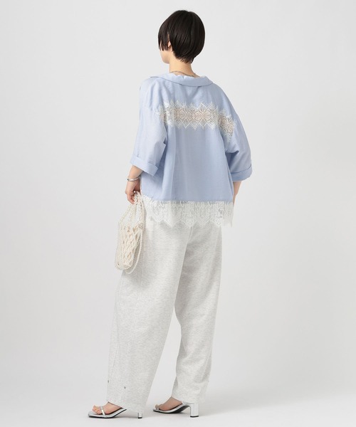 BAYFLOW（ベイフロー）の「[トレンドライク]レースコンビ半袖シャツ（シャツ/ブラウス・レディース・ブラウン/ライトブルー/オフホワイト・FREE）」の21枚目の写真