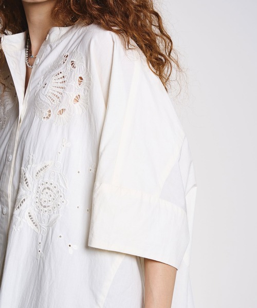 HLAADA(フラーダ)の「HLAADA for ROSEBUD/CUTWORK EMBROIDERY SHORT SLEEVE SHIRT(シャツ/ブラウス・レディース・オフホワイト/ブラック・ONE SIZE)」の11枚目の写真