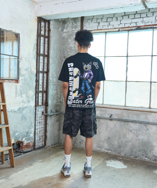 CREAM SODA LAB(クリームソーダラボ)の「ラウドスケーター グレー ビッグプリント 半袖Tシャツ ブラック(Tシャツ/カットソー・メンズ・その他・LARGE/X-LARGE/XX-LARGE)」の5枚目の写真