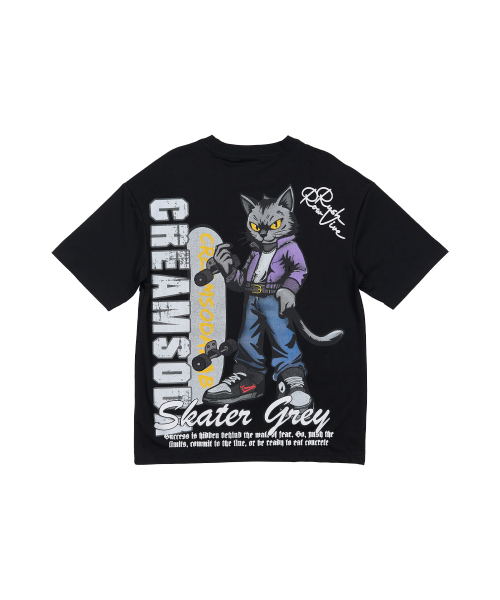 CREAM SODA LAB(クリームソーダラボ)の「ラウドスケーター グレー ビッグプリント 半袖Tシャツ ブラック(Tシャツ/カットソー・メンズ・その他・LARGE/X-LARGE/XX-LARGE)」の3枚目の写真