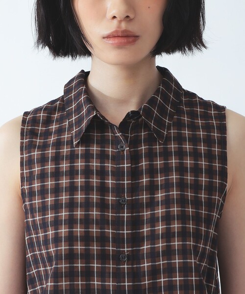 Ray BEAMS(レイビームス)の「チェック バブーシュカ ノースリーブ シャツ(シャツ/ブラウス・レディース・ブラック/ブラウン・ONE SIZE)」の20枚目の写真