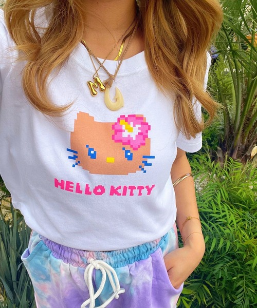 LOCALMOTION HAWAII(ローカルモーション ハワイ)の「KITTY クロップドTシャツ 日焼けドット-フェイス(Tシャツ/カットソー・レディース・ホワイト・MEDIUM)」の5枚目の写真
