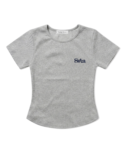 FUZZY SCAN(ファジスキャン)の「刺繍ロゴベーシック半袖Tシャツ2色(Tシャツ/カットソー・レディース・ブラック/ライトグレー・ONE SIZE)」の1枚目の写真