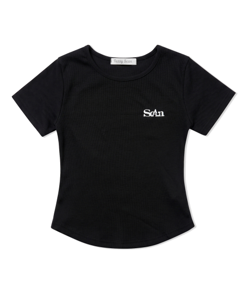 FUZZY SCAN(ファジスキャン)の「刺繍ロゴベーシック半袖Tシャツ2色(Tシャツ/カットソー・レディース・ブラック/ライトグレー・ONE SIZE)」の6枚目の写真