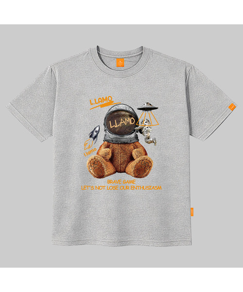 LLAMO(エラモ)の「スペースエラモ 半袖Tシャツ 男女共用 ビッグサイズ S 4XL(Tシャツ/カットソー・レディース・グレー/レッド/ブラック/ホワイト・SMALL/X-LARGE/4XL/3XL/LARGE/MEDIUM/2XL)」の1枚目の写真