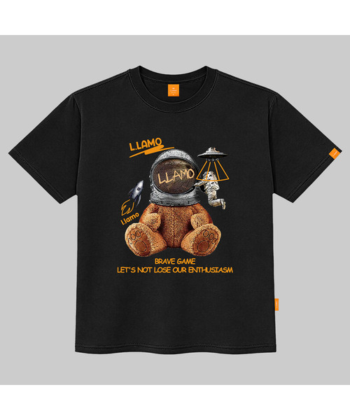 LLAMO(エラモ)の「スペースエラモ 半袖Tシャツ 男女共用 ビッグサイズ S 4XL(Tシャツ/カットソー・レディース・グレー/レッド/ブラック/ホワイト・SMALL/X-LARGE/4XL/3XL/LARGE/MEDIUM/2XL)」の3枚目の写真