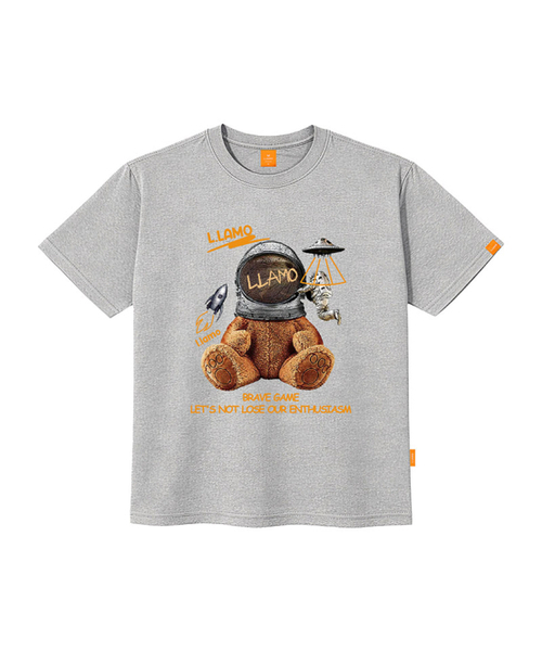 LLAMO(エラモ)の「スペースエラモ 半袖Tシャツ 男女共用 ビッグサイズ S 4XL(Tシャツ/カットソー・レディース・グレー/レッド/ブラック/ホワイト・SMALL/X-LARGE/4XL/3XL/LARGE/MEDIUM/2XL)」の5枚目の写真