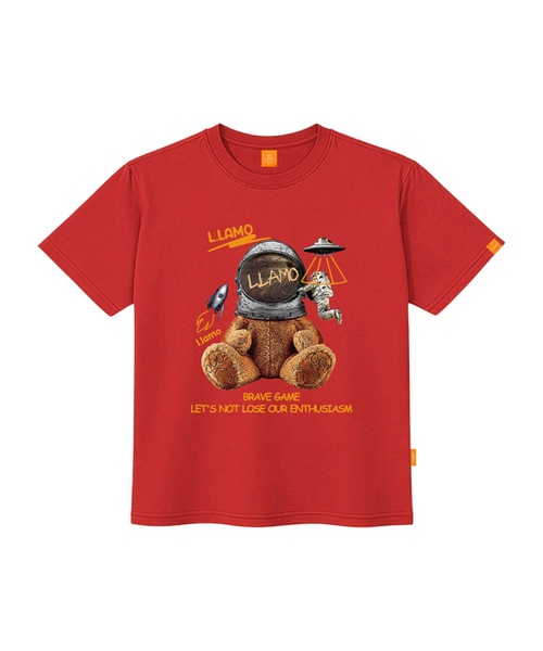 LLAMO(エラモ)の「スペースエラモ 半袖Tシャツ 男女共用 ビッグサイズ S 4XL(Tシャツ/カットソー・レディース・グレー/レッド/ブラック/ホワイト・SMALL/X-LARGE/4XL/3XL/LARGE/MEDIUM/2XL)」の6枚目の写真