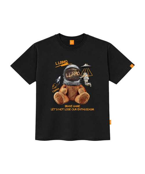 LLAMO(エラモ)の「スペースエラモ 半袖Tシャツ 男女共用 ビッグサイズ S 4XL(Tシャツ/カットソー・レディース・グレー/レッド/ブラック/ホワイト・SMALL/X-LARGE/4XL/3XL/LARGE/MEDIUM/2XL)」の7枚目の写真